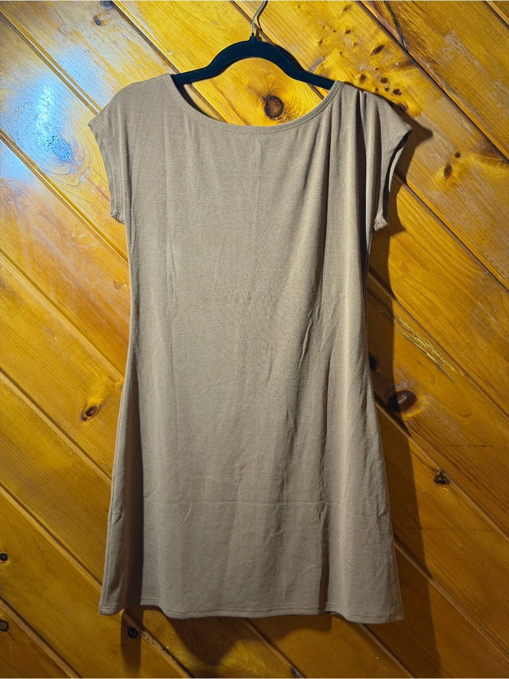 Free People Neutral Taupe Backless Shift Dress